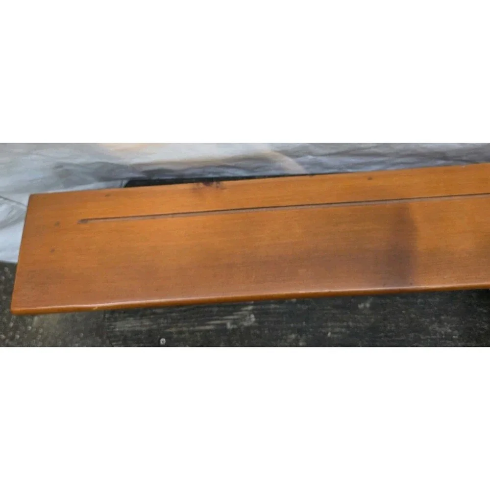 Vintage Wooden Plate Rail Wall Shelf – Decorative Scalloped Apron 36
